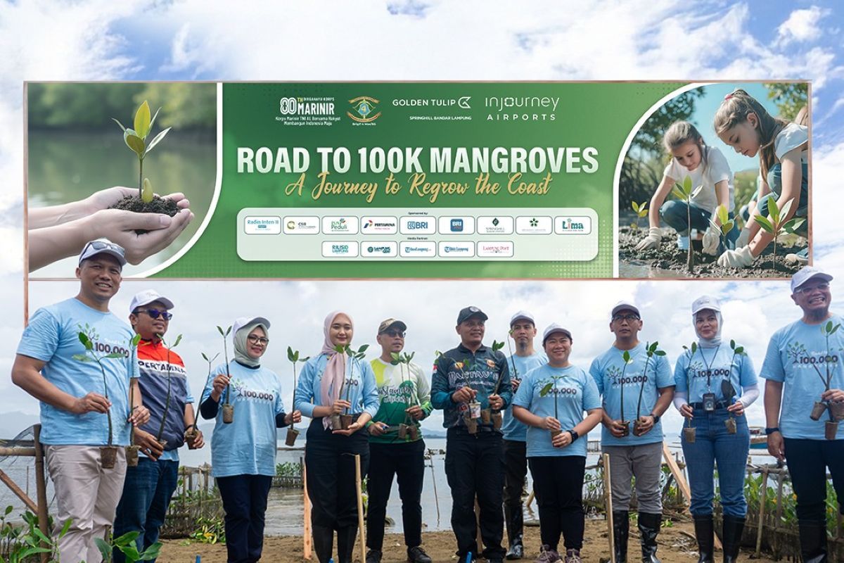 Golden Tulip-Brigif 4 Marinir lakukan penanaman mangrove di Pesawaran