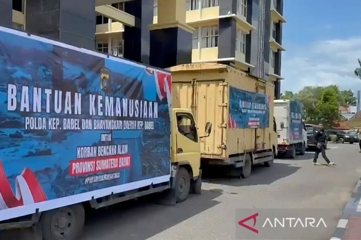Bantuan logistik Polda Babel telah sampai di Mapolda Sumbar