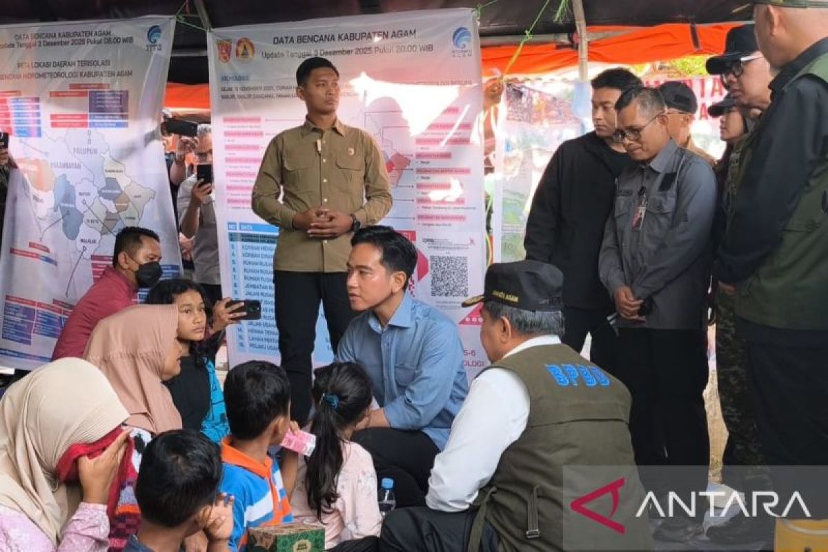 Sumatra floods: Gibran consoles survivors, gathers input in Agam