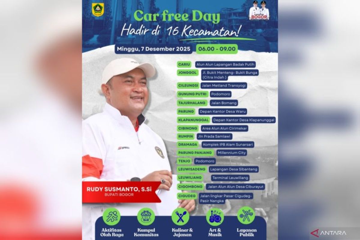 Pemkab Bogor perluas CFD hingga 16 kecamatan