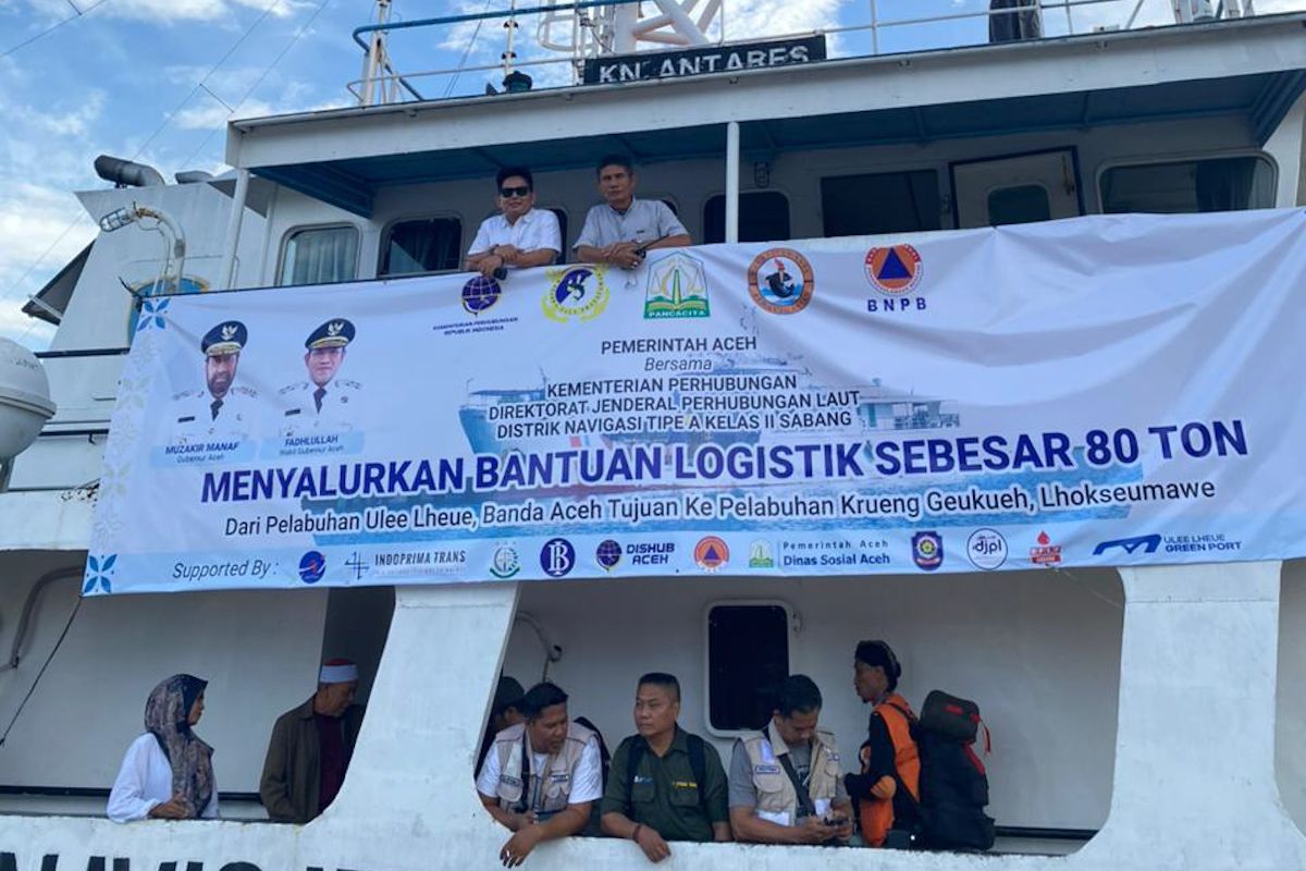 Kemenhub: KN Antares angkut lagi 80 ton bantuan logistik ke Aceh