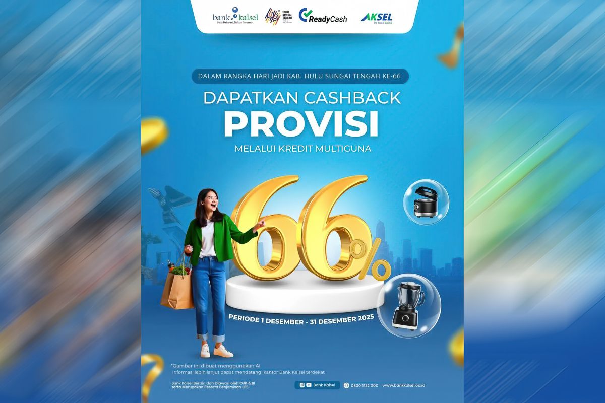 Bank Kalsel hadirkan promo cashback provisi hingga 66 persen di HST