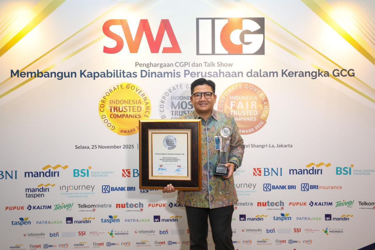 BNI meraih predikat The Most Trusted Company pada CGPI Award 2025