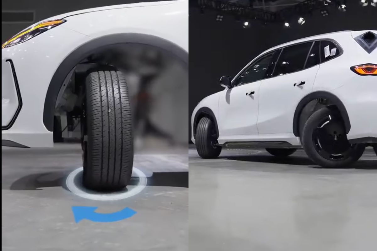 Geely pasangkan penggerak pada EX5 sehingga bisa berputar 90 derajat