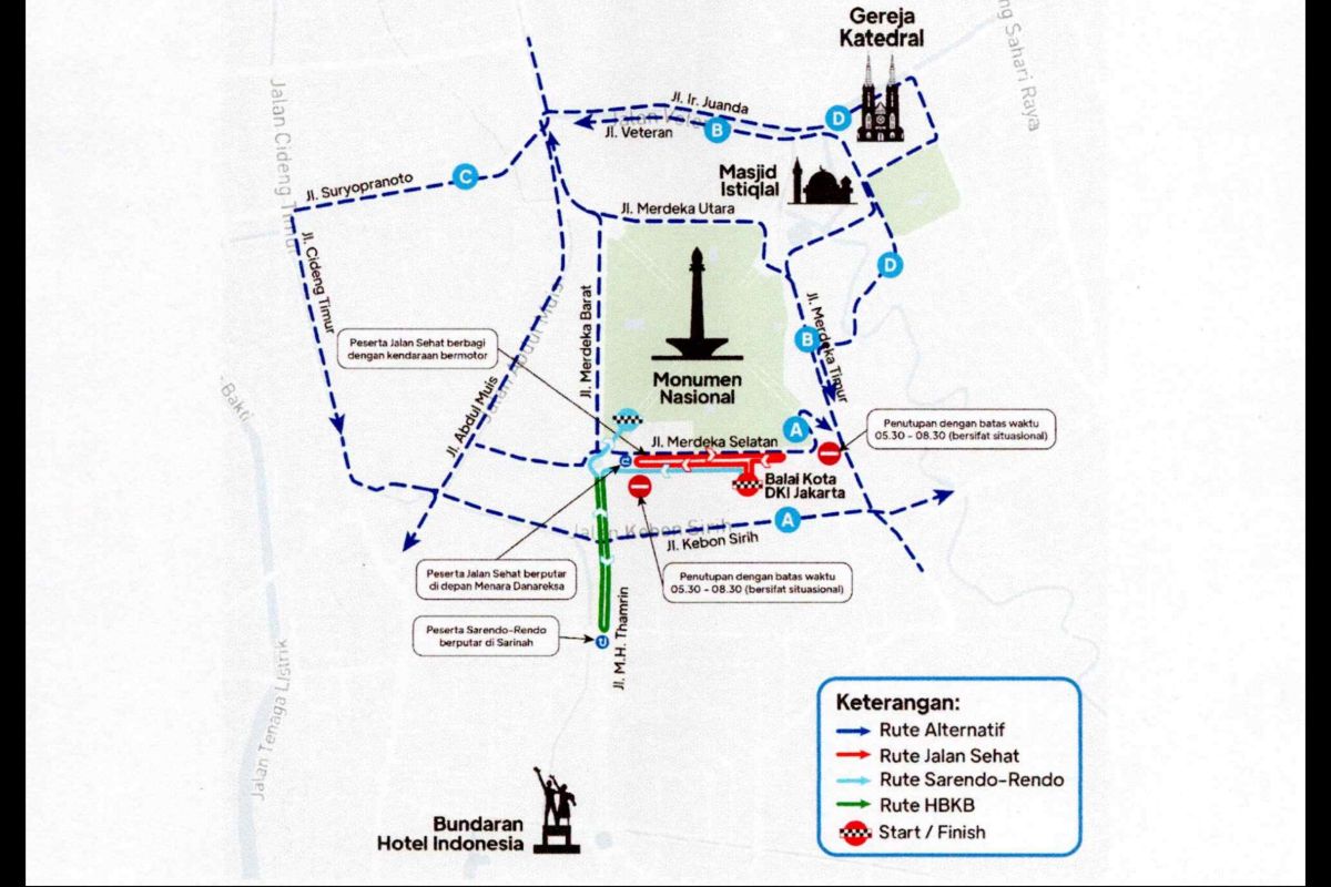 Besok, lalin sekitar Monas dialihkan