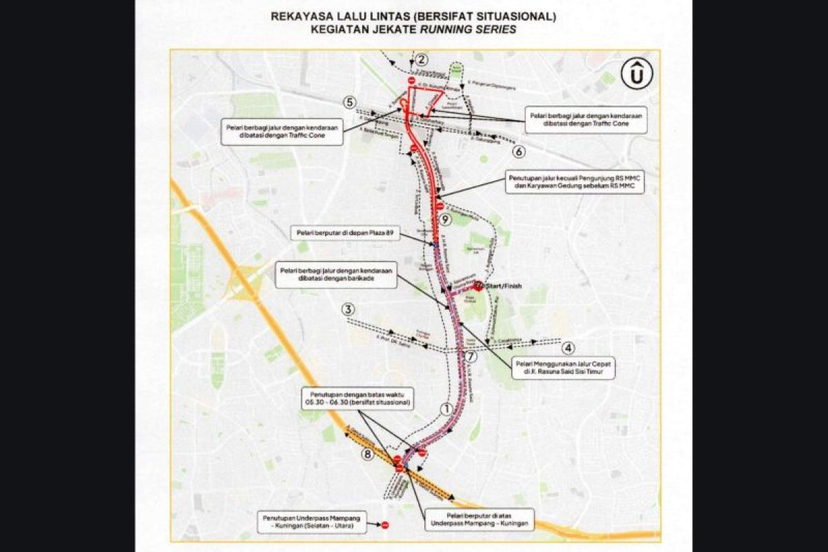 Besok pagi, lalin sekitar Jalan Rasuna Said dialihkan