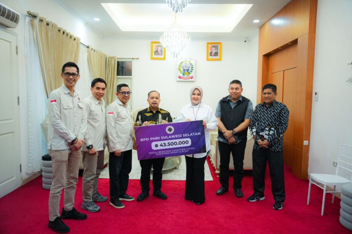 Wagub Sulsel mengapresiasi solidaritas PHRI untuk korban bencana Sumatera