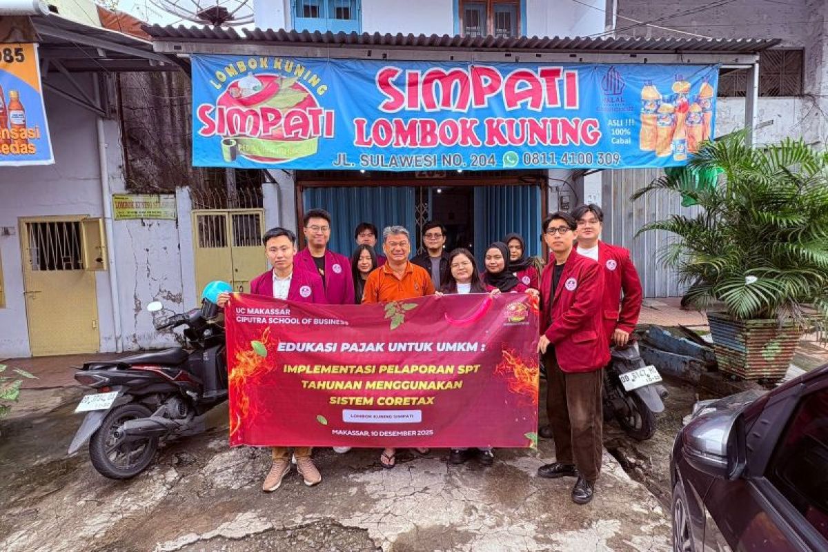 Mahasiswa Universitas Ciputra Makassar dampingi UMKM Lombok Kuning pahami pajak digital