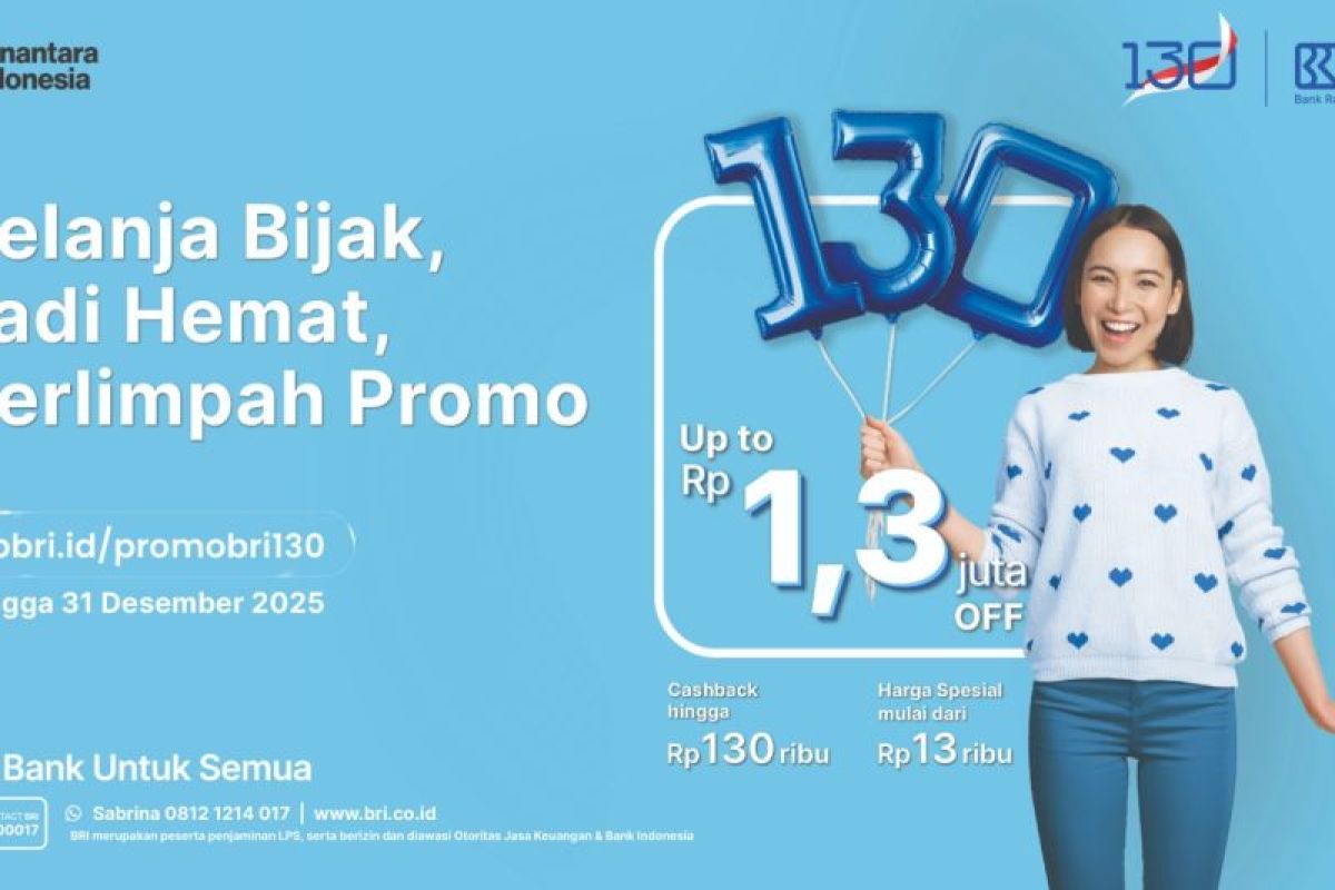 BRI tebar ragam promo diskon spesial di usia ke-130 tahun