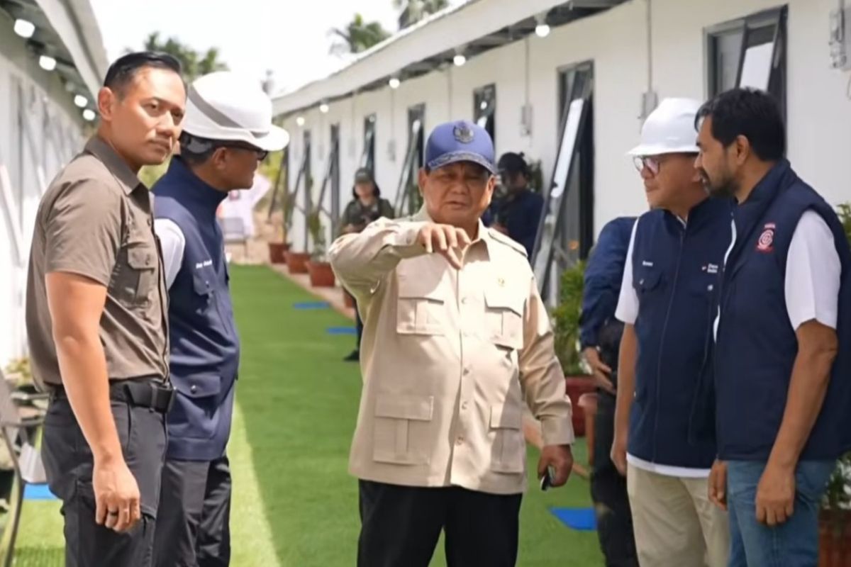 Prabowo inspects structure, facilities of Danantara housing in Aceh