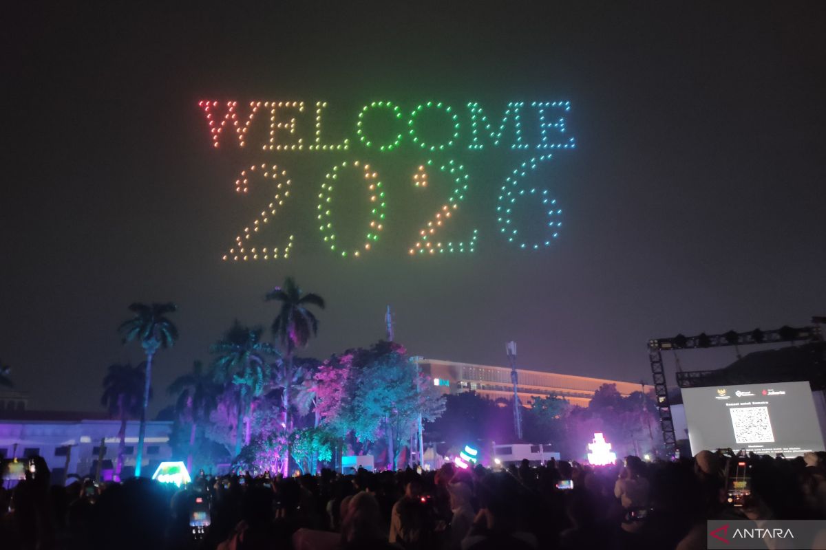 Cahaya drone semarakkan perayaan tahun baru di Kota Tua