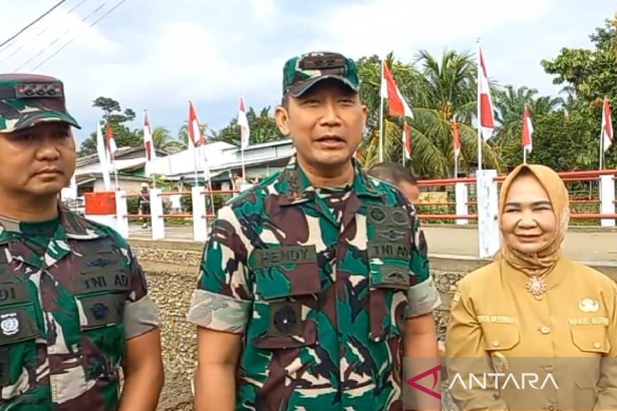 TNI rampungkan jembatan antar-dusun di Langkat, pulihkan akses warga