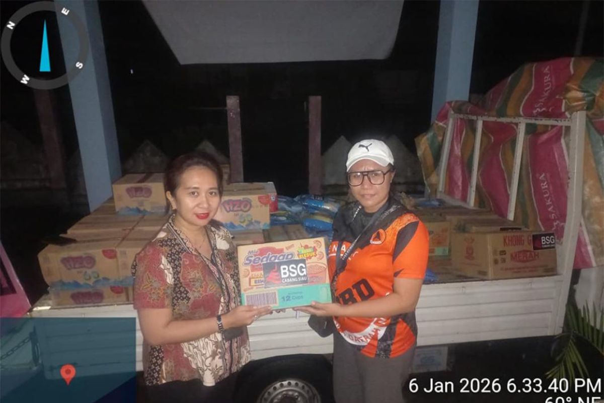 BSG salurkan bantuan bahan pokok bagi korban Banjir di Sitaro