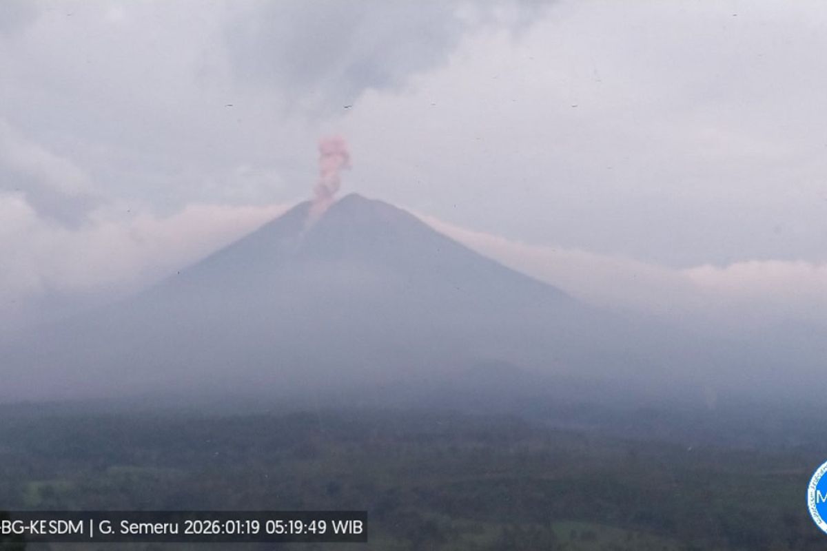 Gunung Semeru enam kali erupsi, tinggi letusan hingga 1.000 meter