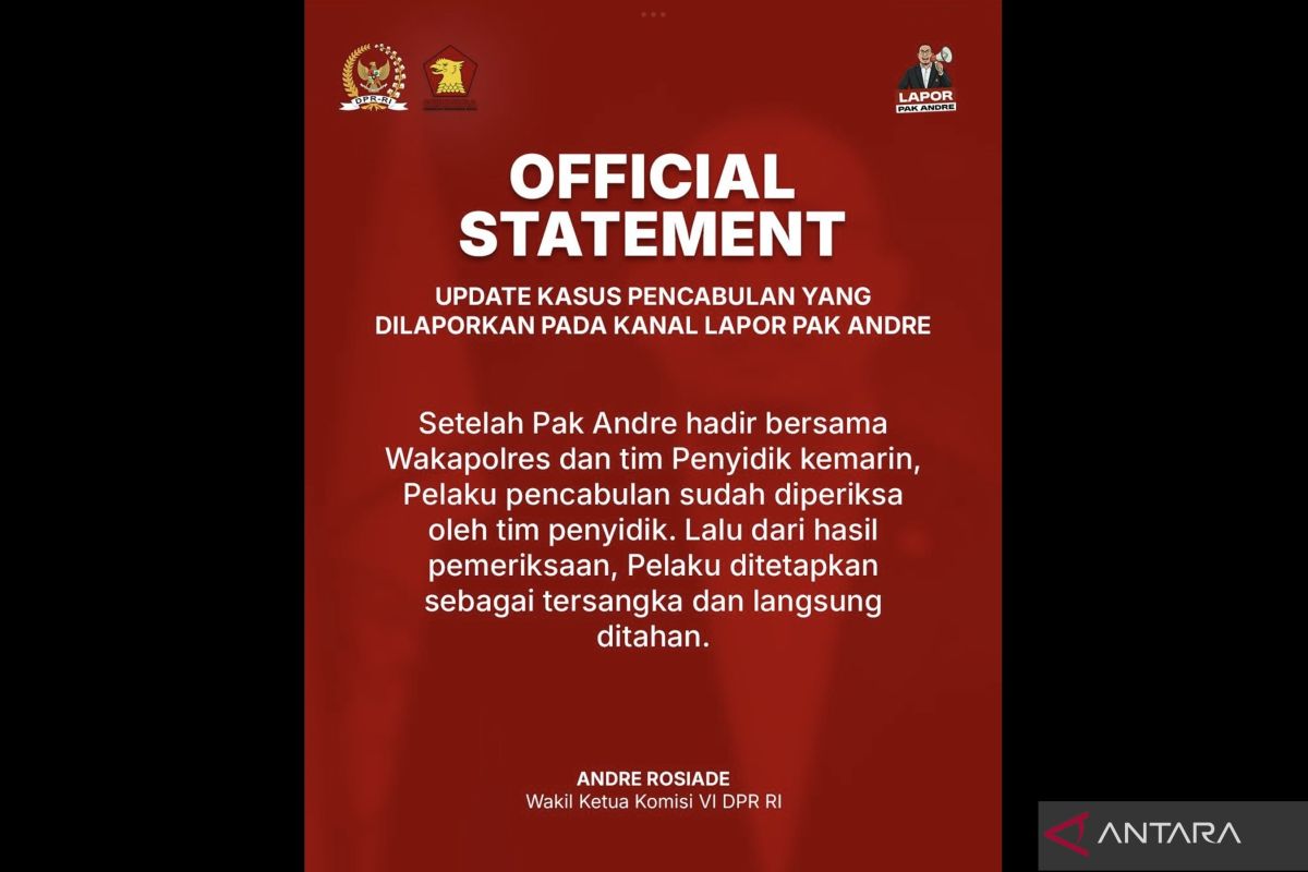 Andre Rosiade turun tangan, pelaku pencabulan anak di Padang ditahan