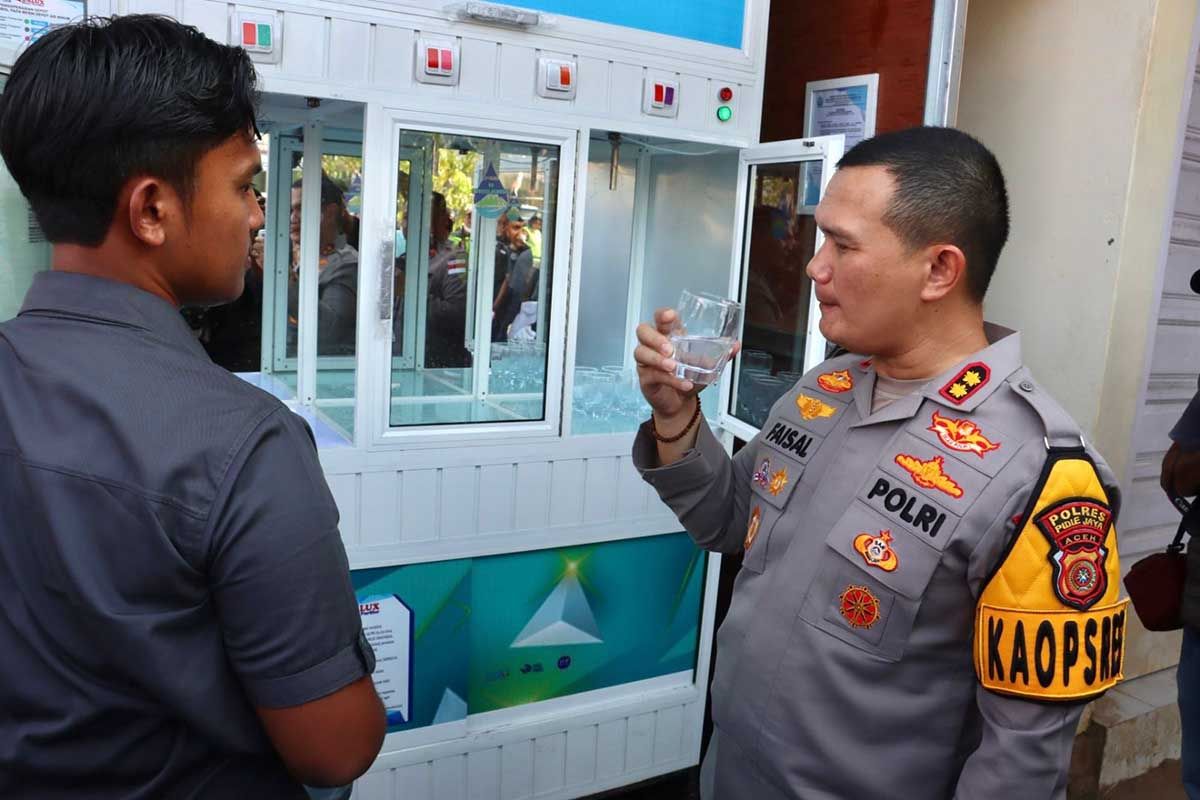 Polres Pidie Jaya gratiskan air minum untuk warga terdampak bencana 