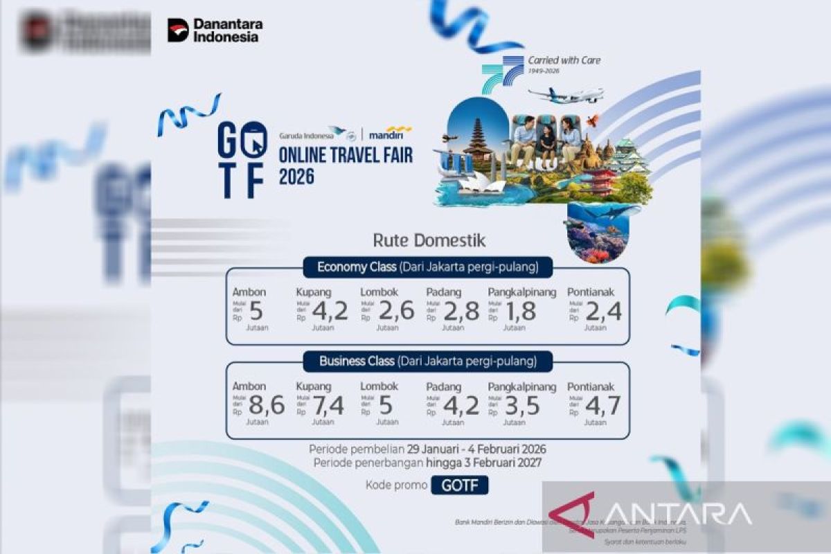 HUT ke-77, Garuda hadirkan GOTF 2026 hingga diskon tiket 65 persen