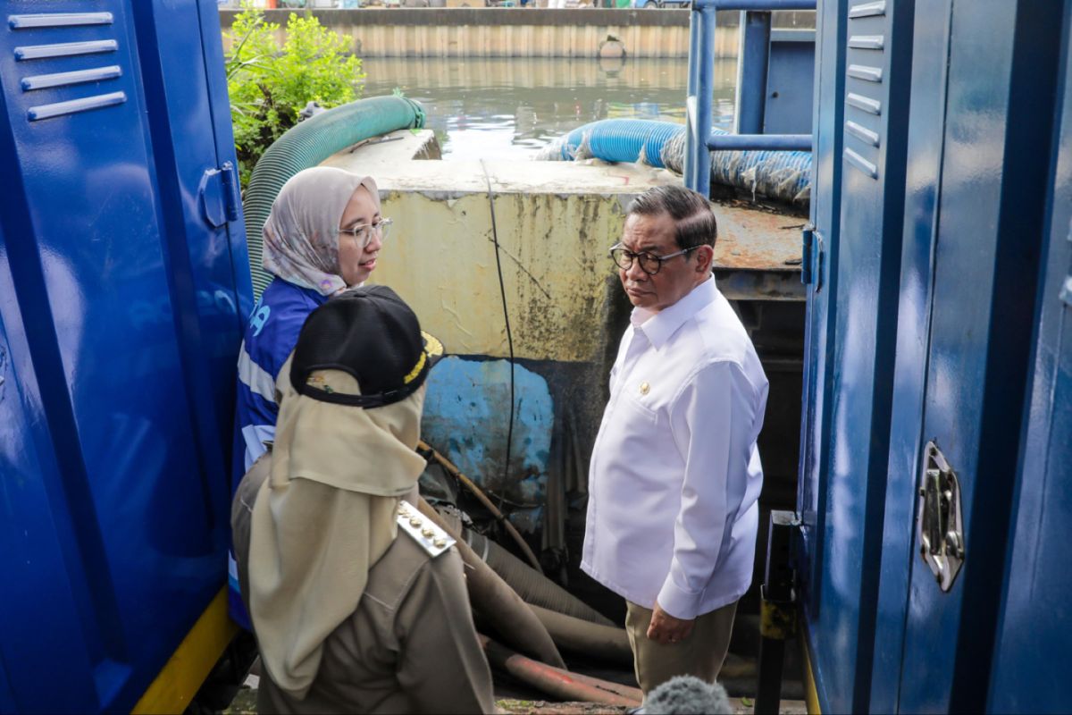 Pramono pastikan pembangunan polder dan rumah pompa Daan Mogot optimal