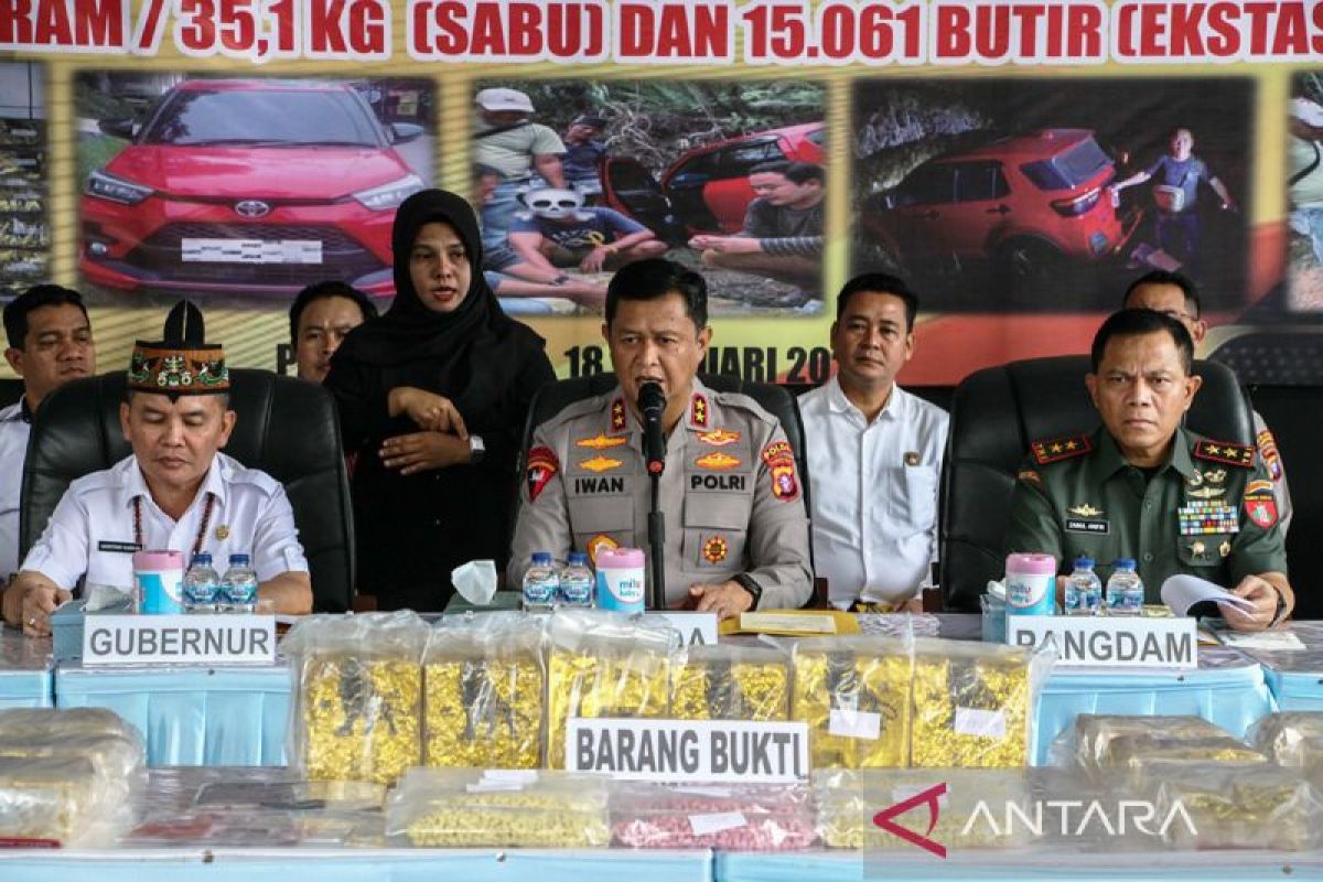 Polda Kalteng gagalkan peredaran 35,1 kilogram sabu