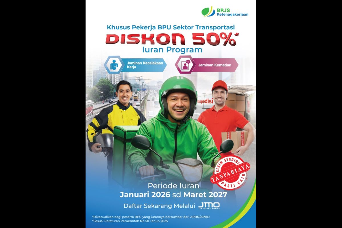 BPJS Ketenagakerjaan diskon 50 persen iuran pekerja BPU