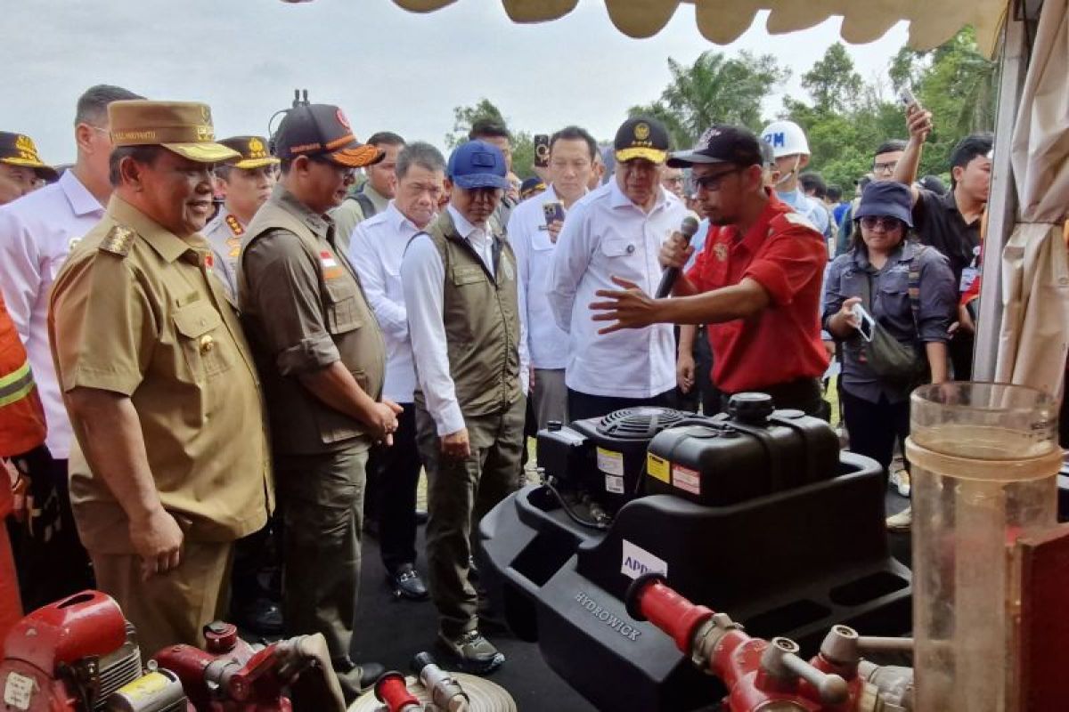 Menko Polkam RI tinjau fasilitas penanganan karhutla RAPP usai apel kesiapansiagaan