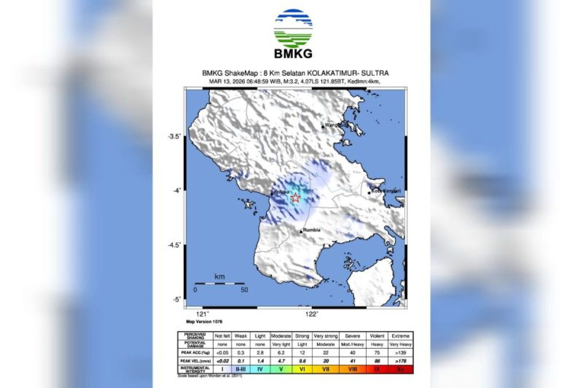 Sultra diguncang lima kali gempa bumi akibat sesar aktif