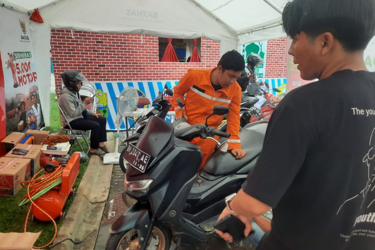 Baznas Jambi buka layanan ganti oli gratis khusus pemudik sepeda motor