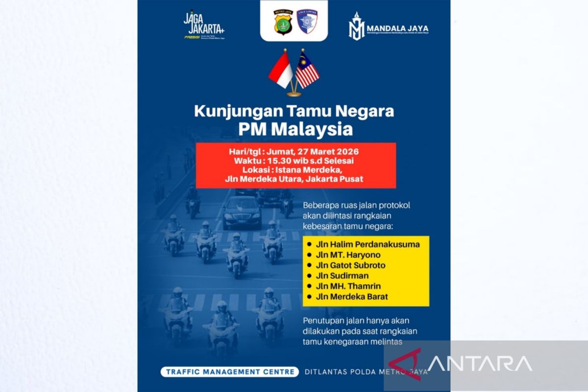 Polisi lakukan rekayasa lalu lintas saat kedatangan PM Malaysia