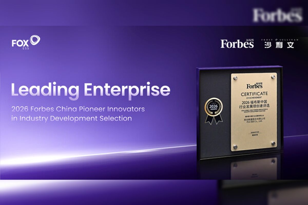 Forbes China Recognizes Fox ESS as a 2026 Leading Enterprise in Renewable Energy