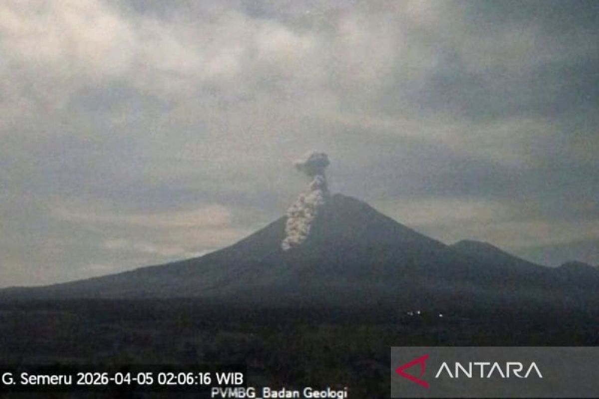 Gunung Semeru erupsi disertai letusan awan panas sejauh 3,5 km