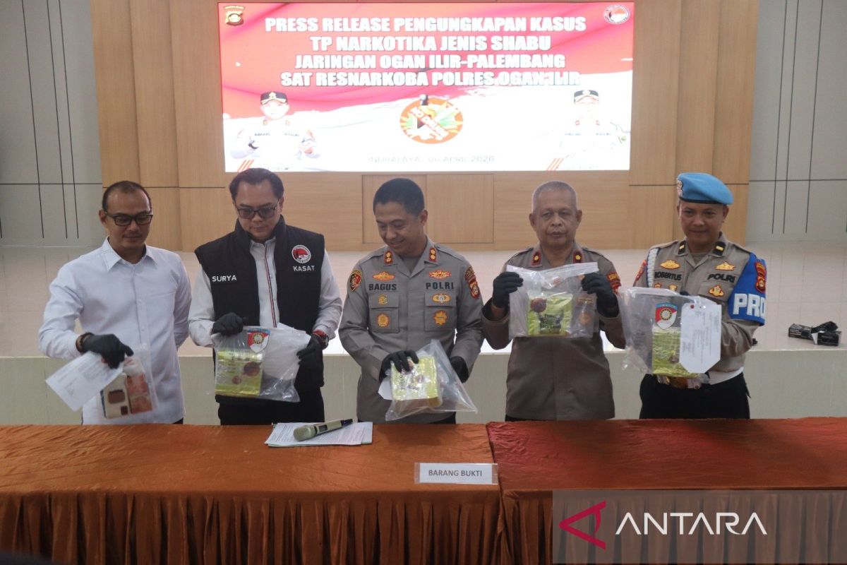 Polres Ogan Ilir tangkap dua pengedar 4,2 kilogram sabu