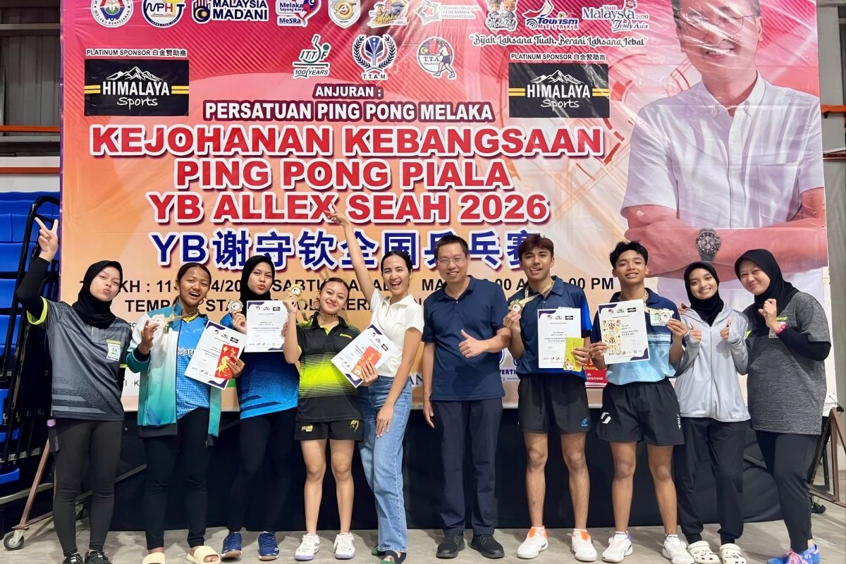 Indonesia raih emas di Kejuaraan Tenis Meja Internasional Malaka 2026