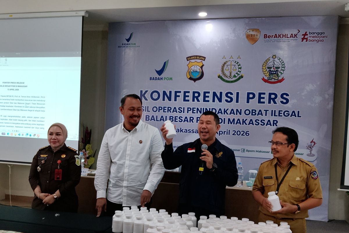 BBPOM Makassar sita 96 ribu butir obat ilegal
