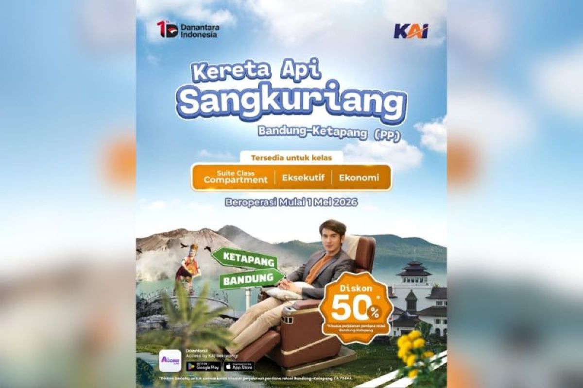 KA Sangkuriang Layani Rute Langsung Bandung–Banyuwangi, Tiket Perdana Diskon 50%