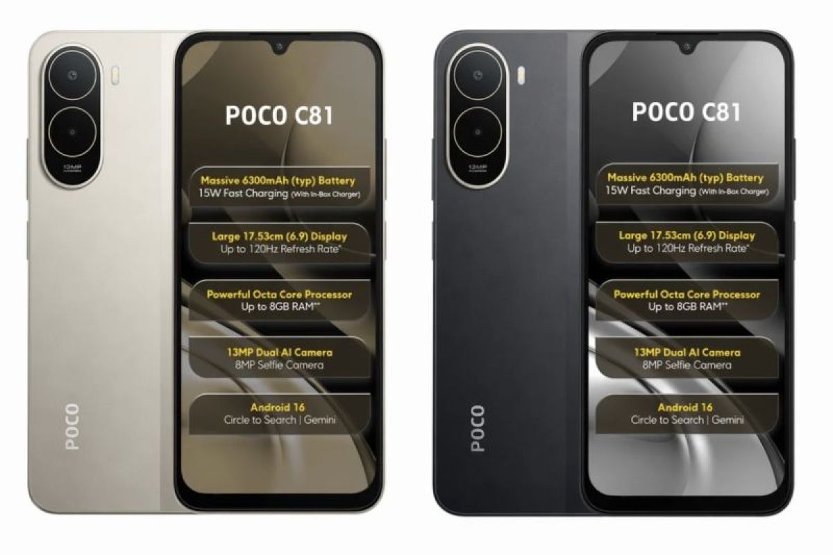 Poco C81 dan C81x debut dengan layar 120Hz dan baterai tahan lama