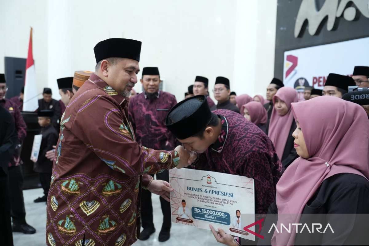 Pemkot Makassar berikan bonus kepada kafilah sabet 47 juara pada MTQ Sulsel