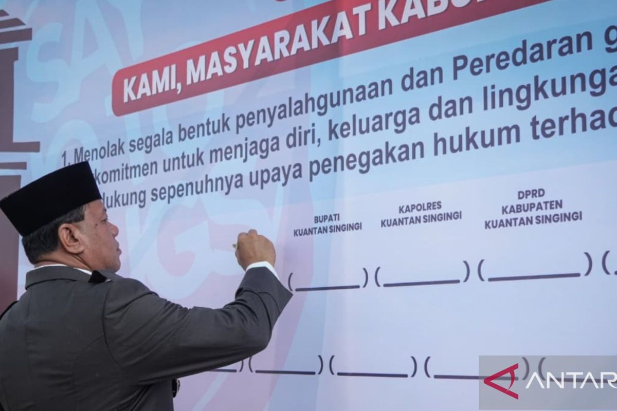 Bupati dan Kapolres deklarasi bersama Kuansing tangguh bersih dari narkoba