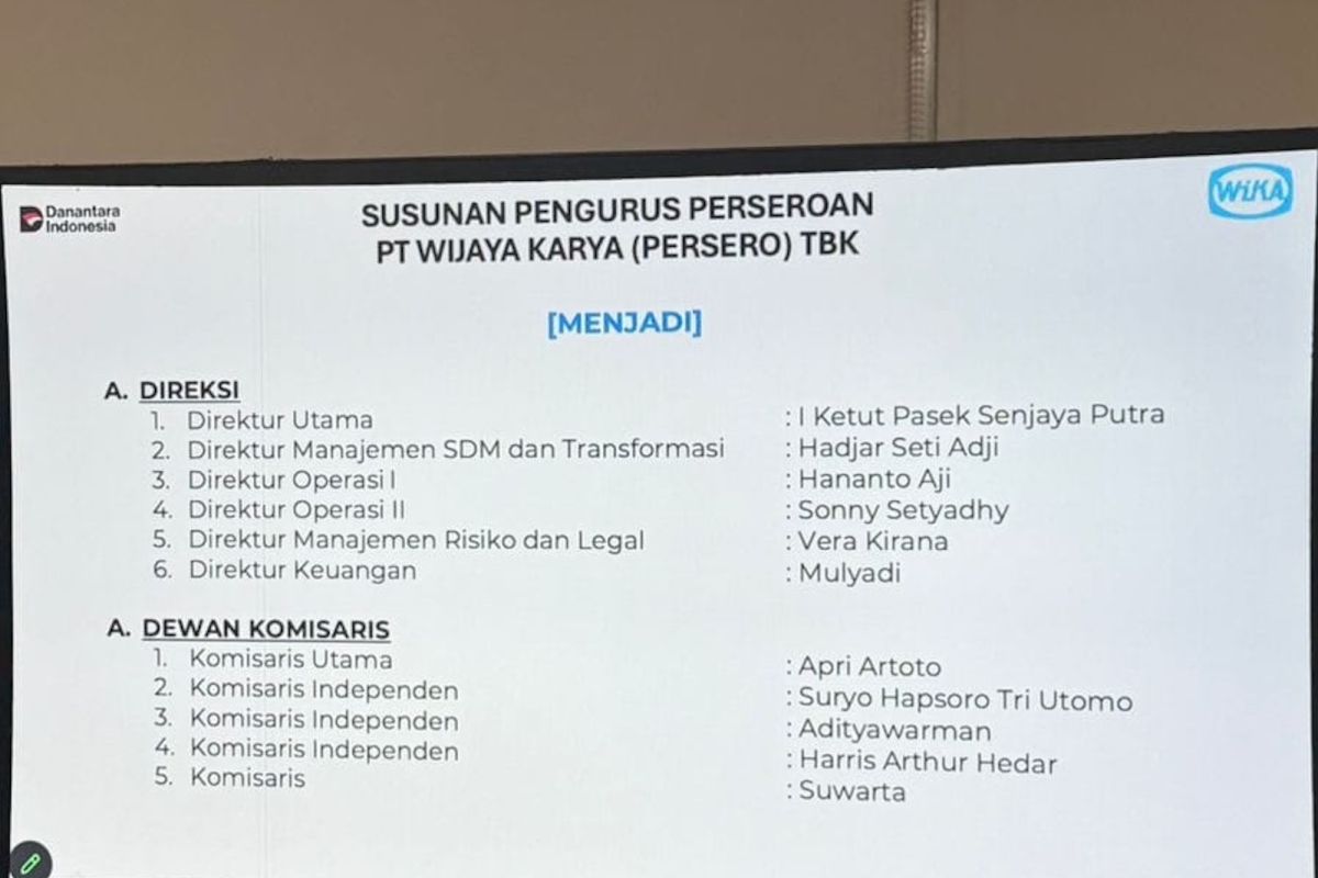Wijaya Karya (WIKA) rombak jajaran komisaris dan direksi