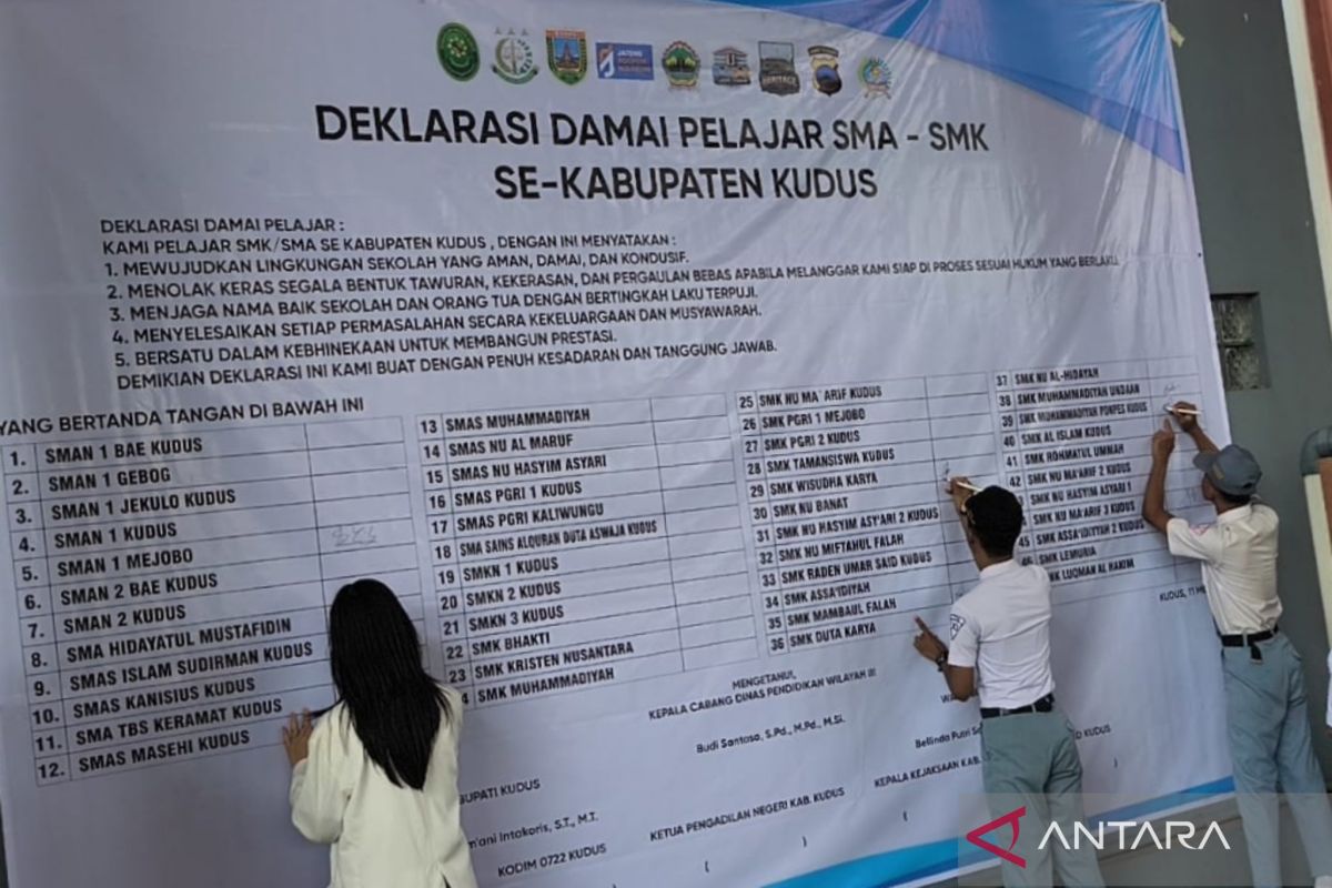 Siswa SMA/SMK di Kudus gelar deklarasi damai cegah tawuran