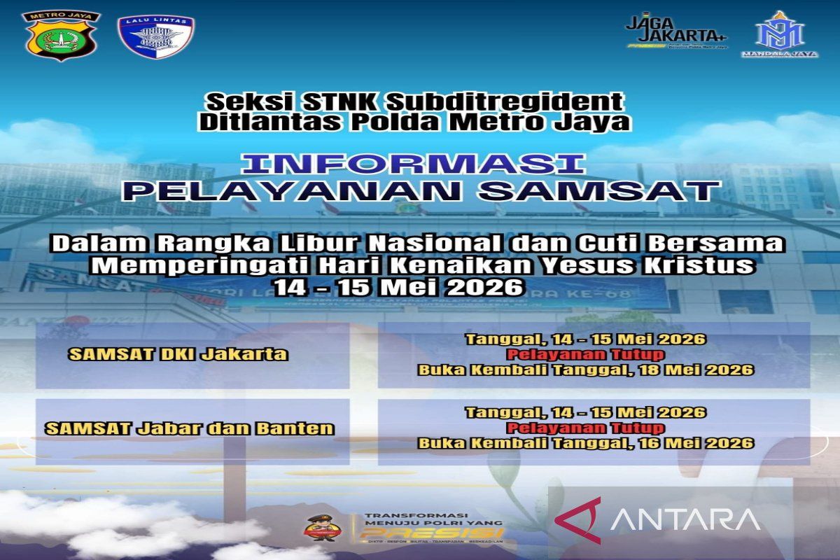 Libur nasional, layanan Samsat Polda Metro Jaya diliburkan