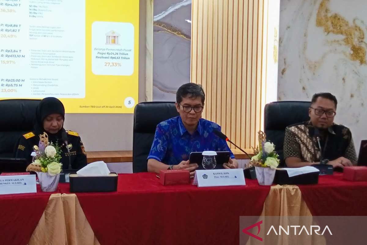 DJPb: Belanja Pusat di Sulsel per April 2026 capai Rp6,63 triliun