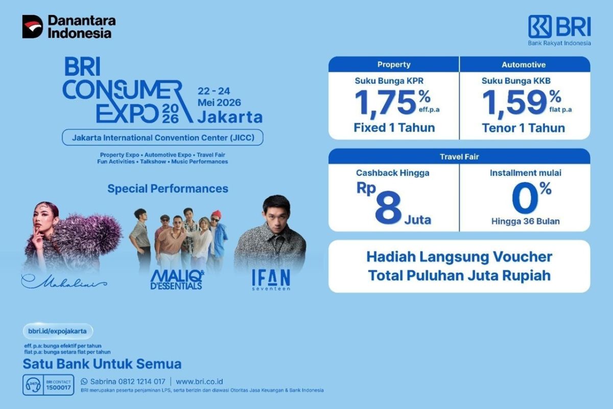Wujudkan rumah, mobil, dan liburan impian di BRI Consumer Expo Jakarta 2026