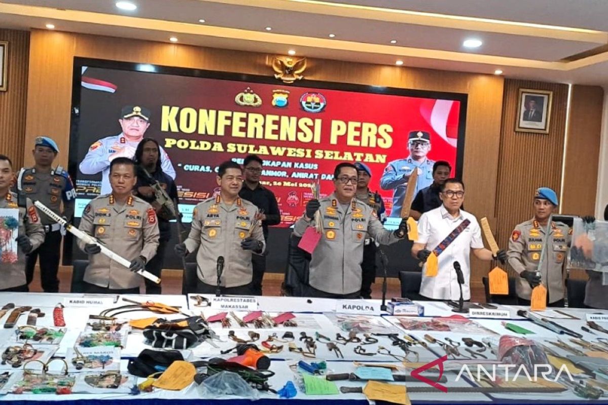 Polda Sulsel tangkap 176 tersangka kriminal selama Mei 2026