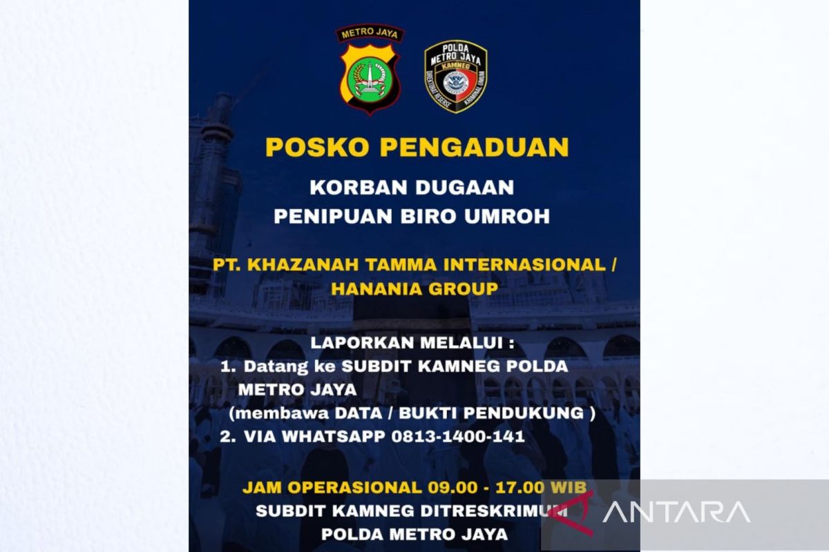 Polda Metro Jaya buka posko pengaduan korban penipuan umrah