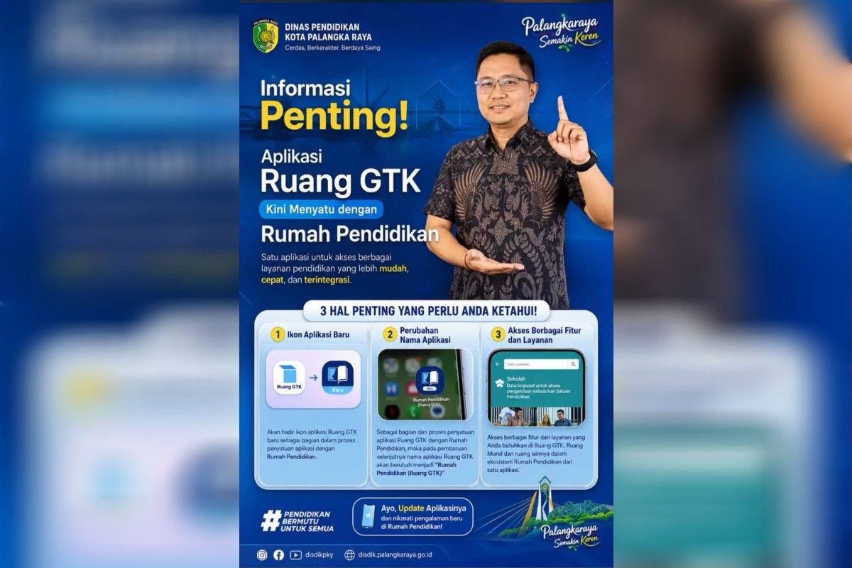 Disdik Palangka Raya sosialisasikan integrasi Ruang GTK ke Rumah Pendidikan