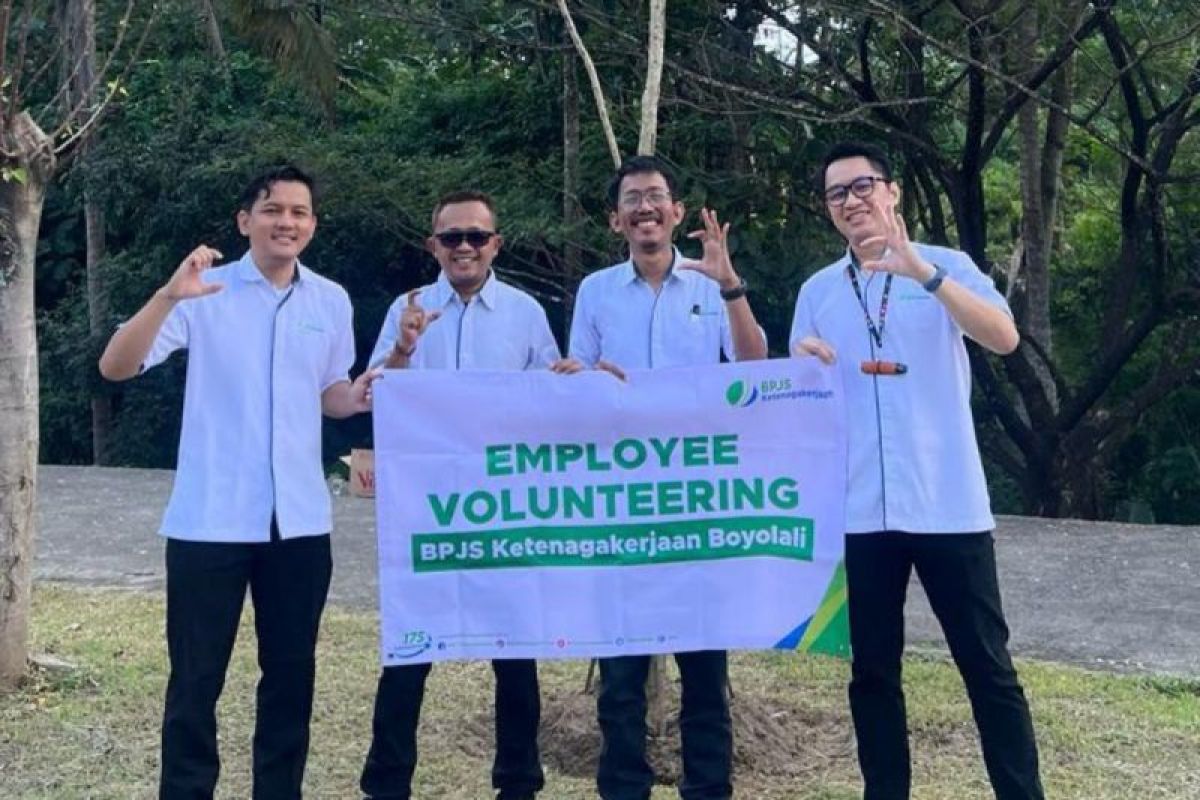 Pegawai BPJS Ketenagakerjaan Boyolali gelar aksi go green tanam pohon tabebuya