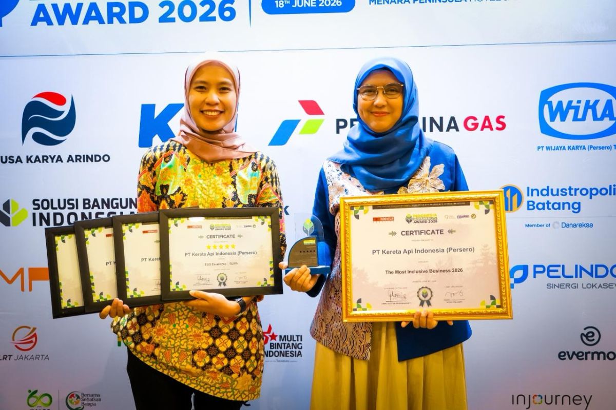 KAI Raih 5 Penghargaan Indonesia Sustainability Award 2026, Perkuat Layanan Inklusif dan Transportasi Rendah Emisi