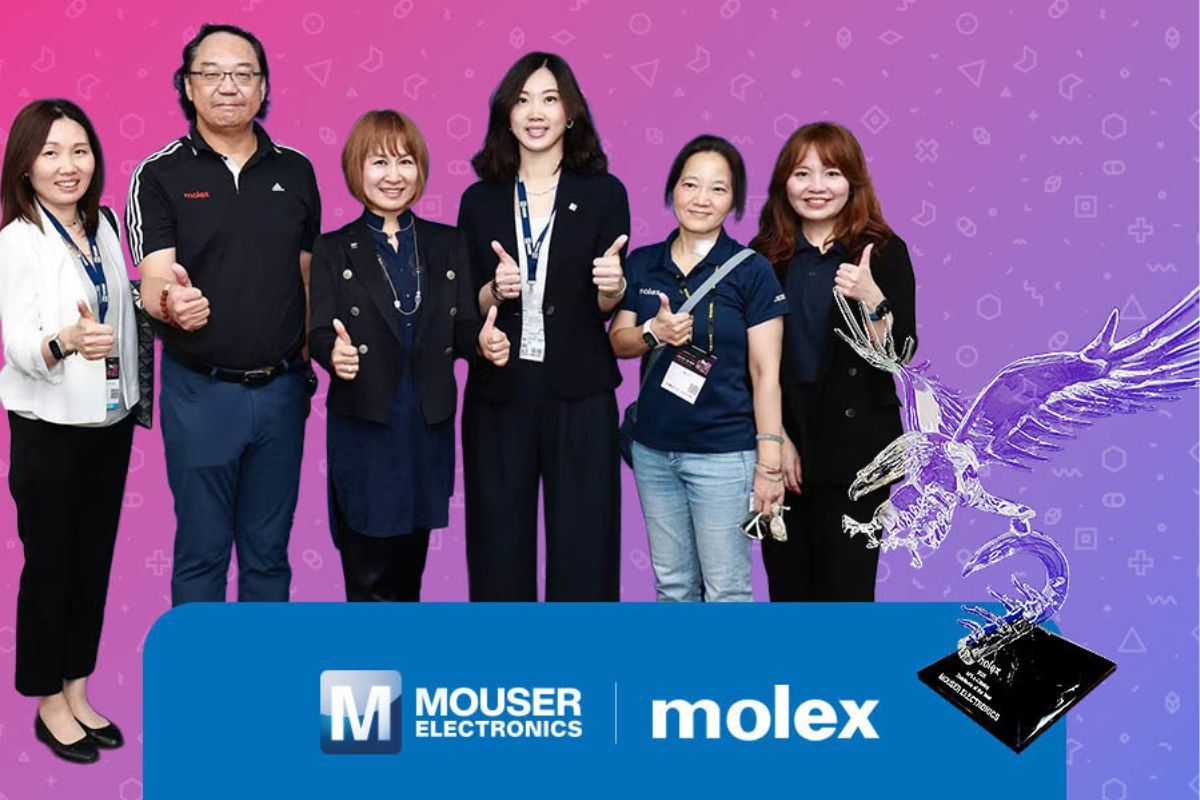 Mouser Raih Gelar "APAC e-Catalogue Distributor of the Year" dari Molex Selama Delapan Tahun Berturut-turut