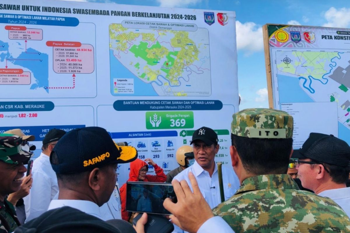 Pemprov Papua Selatan sebut lahan cetak sawah di Merauke 48 ribu hektare