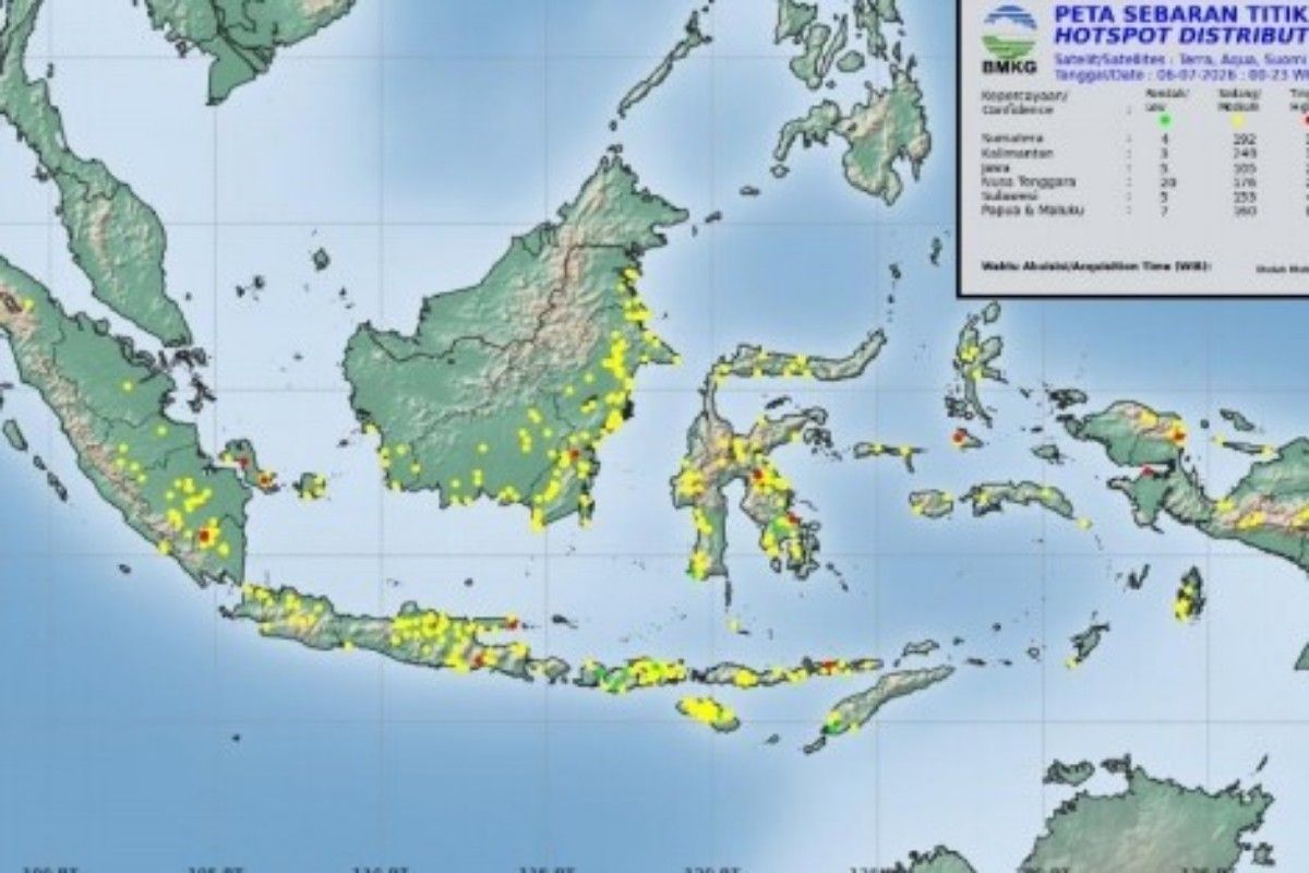 BMKG V Jayapura catat 112 titik api tersebar di Tanah Papua